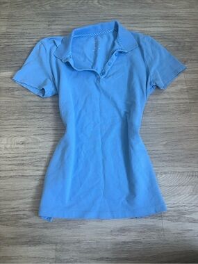 Light Blue Women's Polo Short Sleeve Top!
